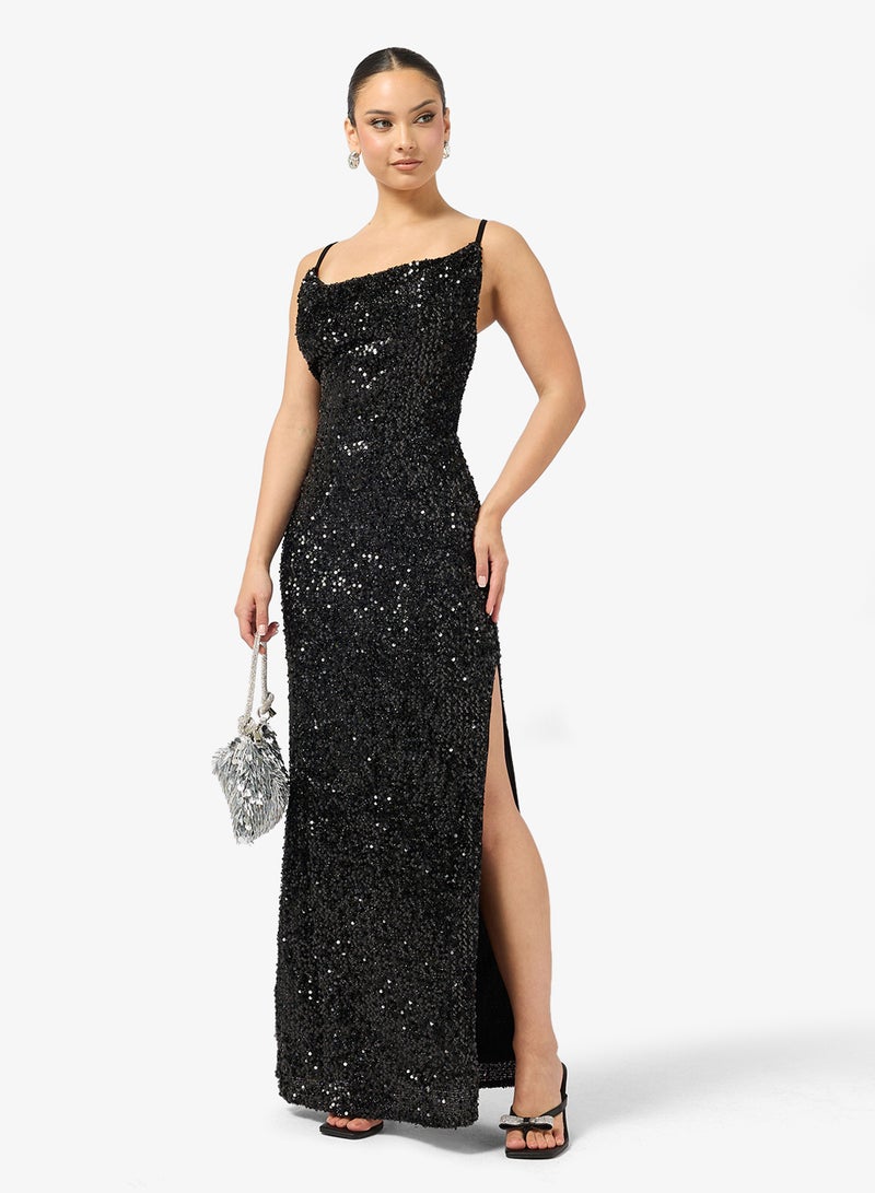 Ginger Strappy Sequin Embellished Backless Dress - Image 1